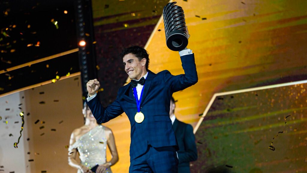  Marc Márquez, en la fiesta final de MotoGP 2025.