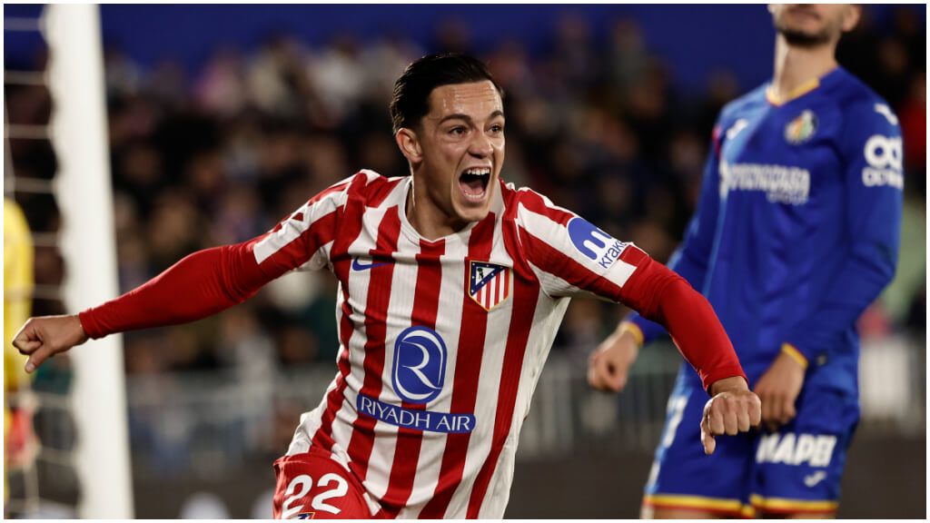 Raspadori celebra el gol ante el Getafe. (EFE)