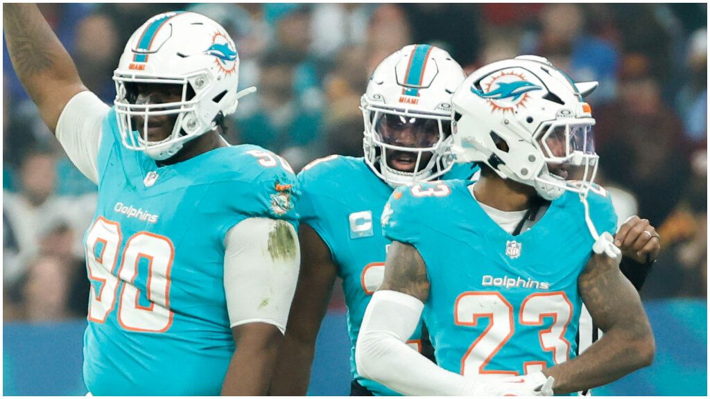  Los Miami Dolphins, en el Madrid Game. (EFE)