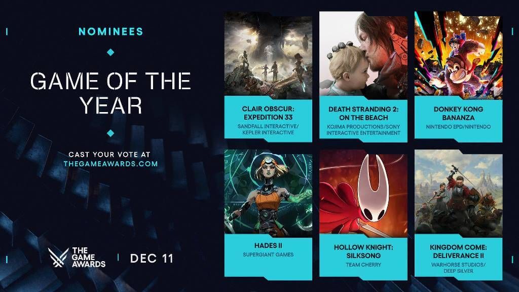  Los nominados al GOTY 2025 (The Game Awards)