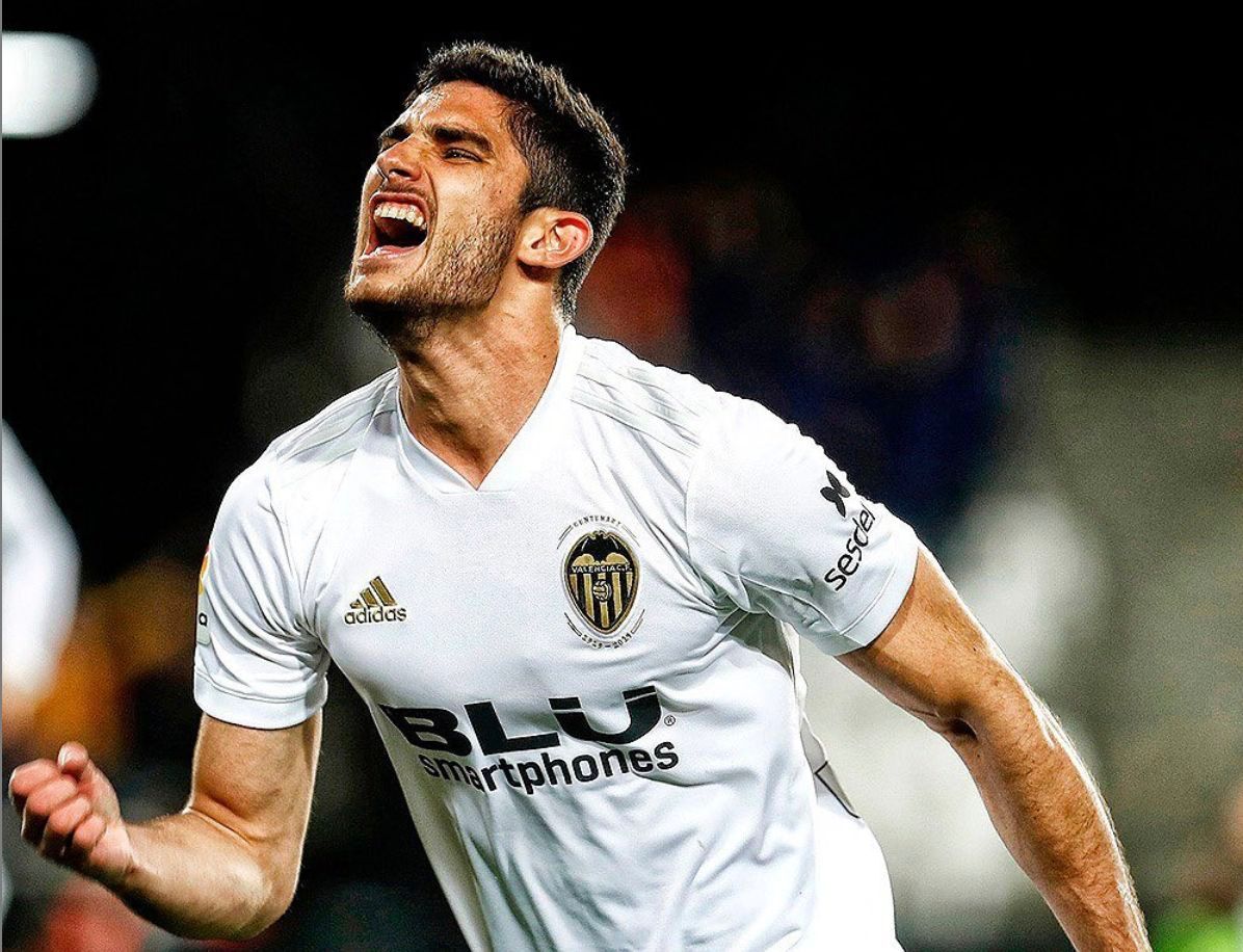Guedes celebra el gol ante el Real Madrid.