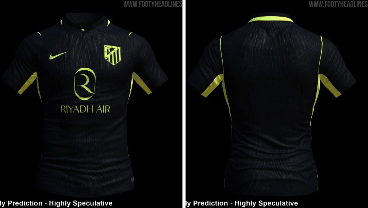 La predicción de la segunda camiseta del Atlético de Madrid 2026/2027 (Imagen: Footy Headlines).