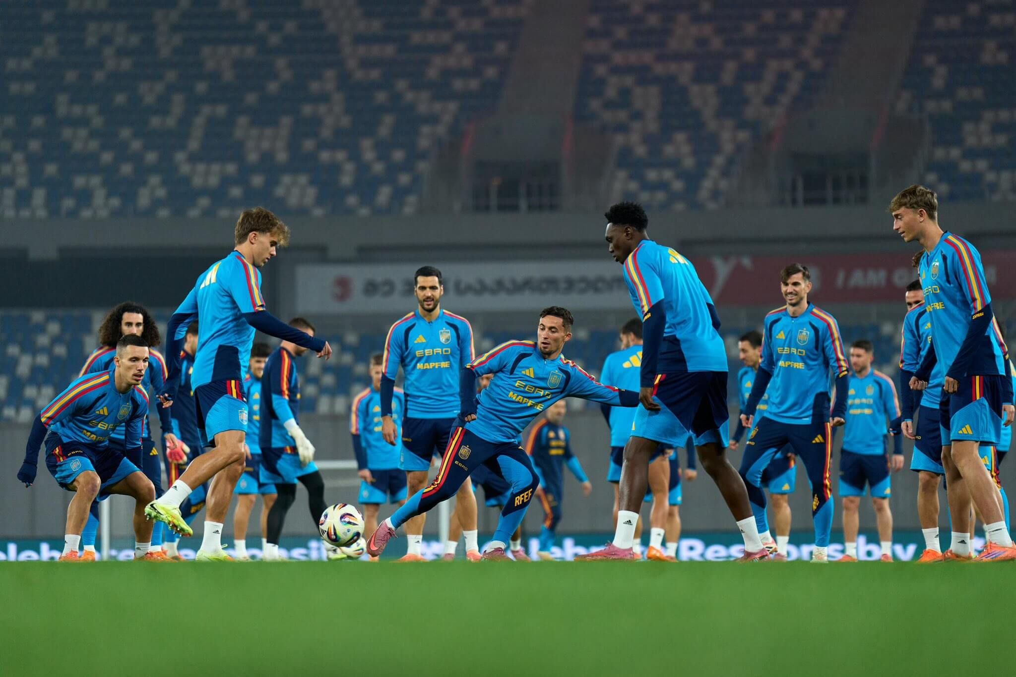 Entrenamiento de la Selección Española en Tiflis.
