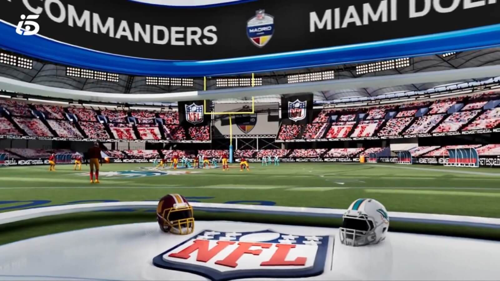  La espectacular recreación del Santiago Bernabéu en el plató de Informativos Telecinco antes del