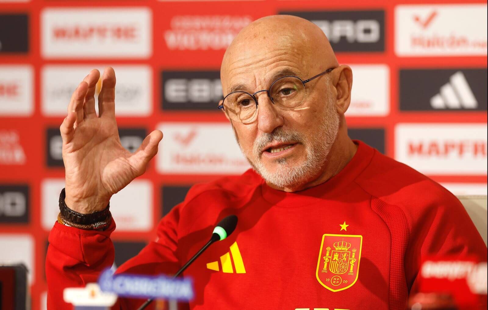 Luis de la Fuente en sala de prensa.