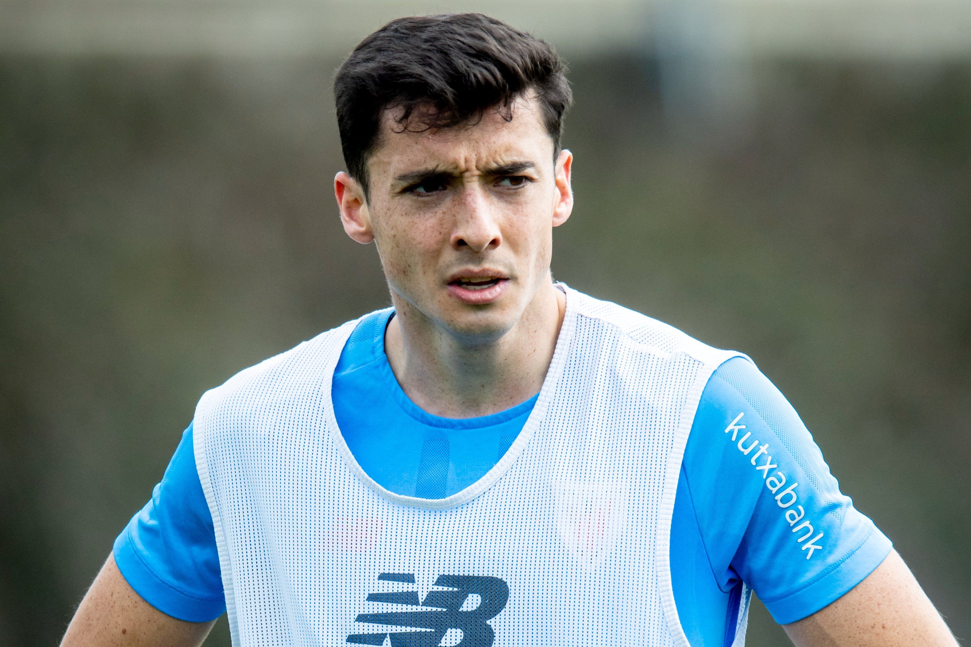 El getxotarra Oier Zarraga entrenando en Lezama.