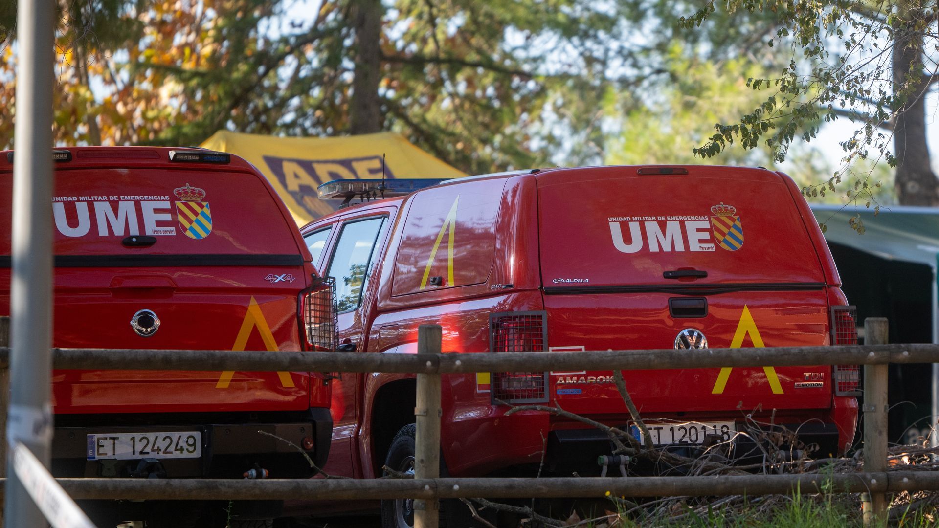 Efectivos de la UME en la zona en cuarentena por la Peste Porcina Africana