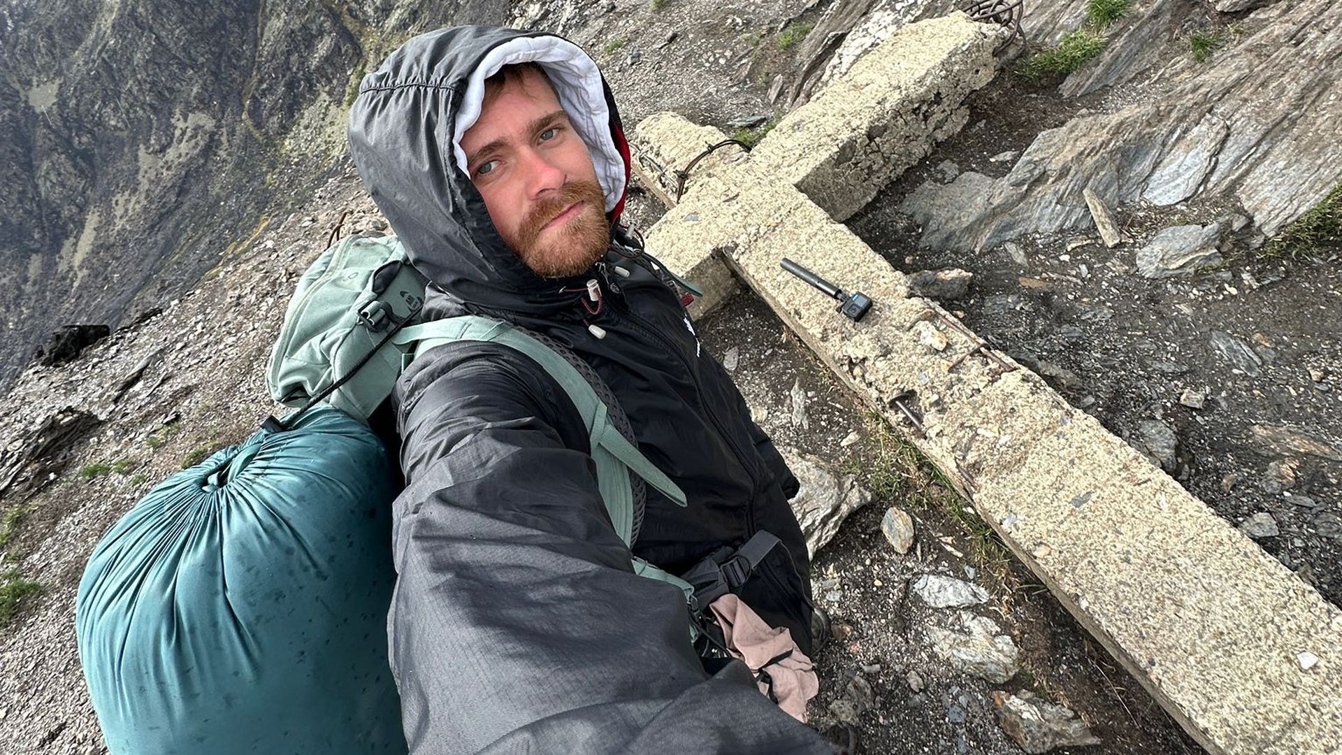 Richard en Peña Trevinca, por donde entró a Galicia