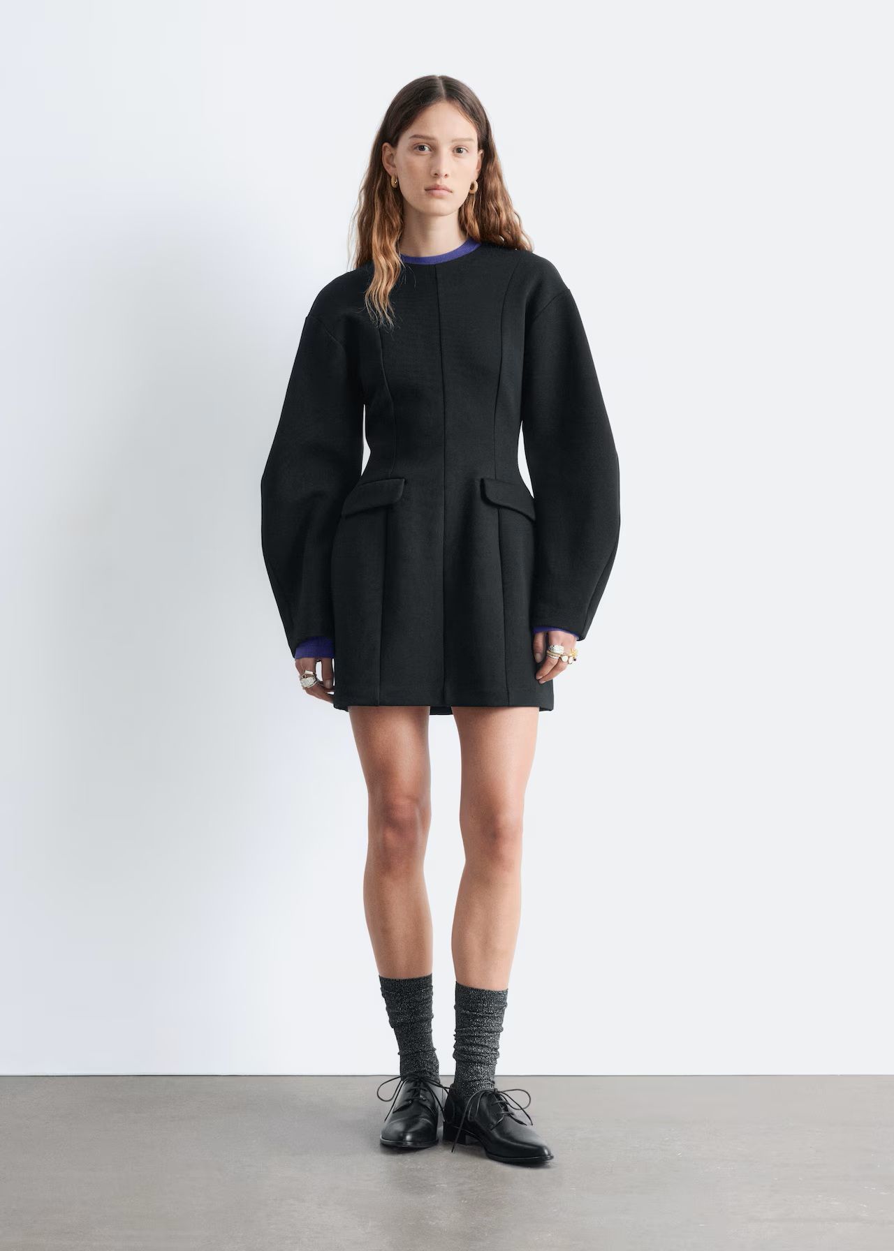 Vestido de fiesta de manga larga estructurado