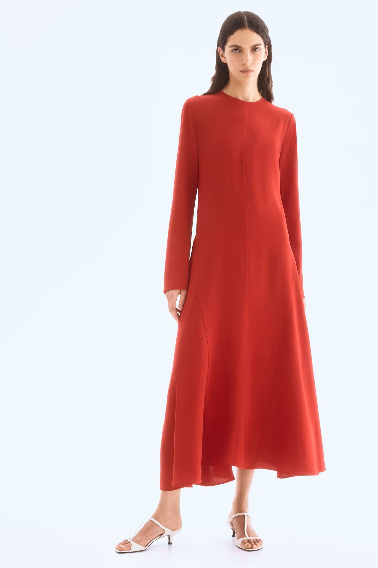 Vestido de fiesta de manga larga rojo