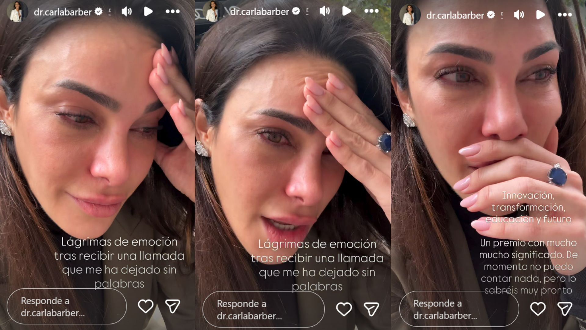 Carla Barber llora de la emoción