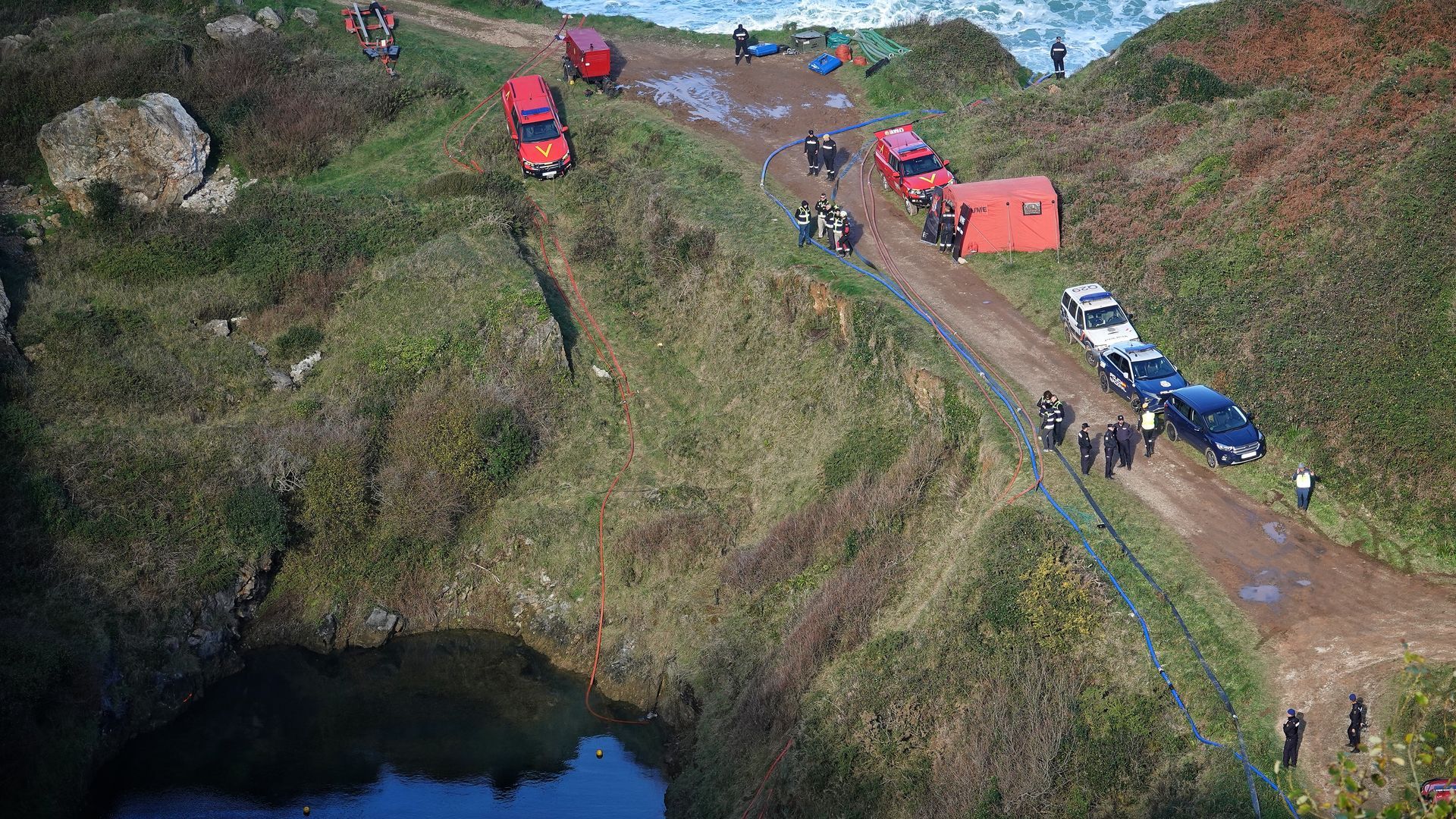 La UME ha rastreado el fondo de la balsa de Berbés, en el caso Maritrini