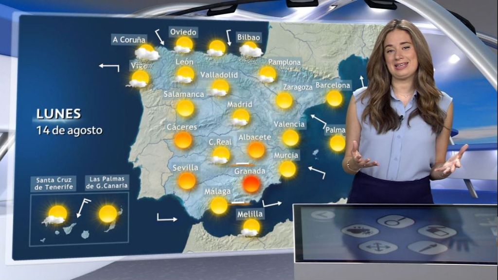 Los termómetros suben este lunes en el Mediterráneo y Asturias y bajan en Canarias