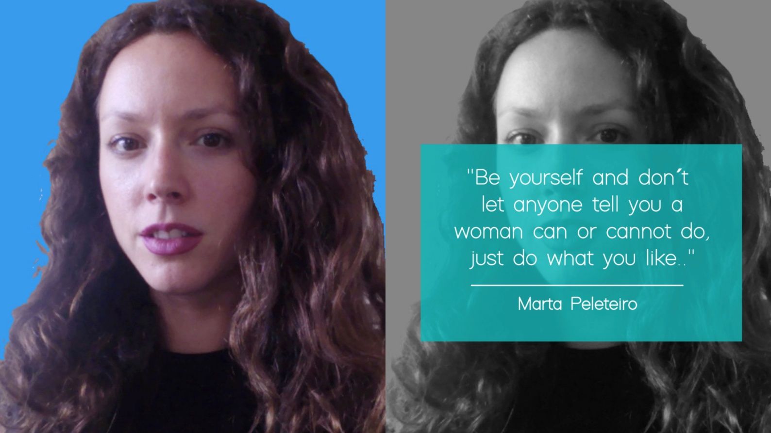 Fotomontaje con una cita feminista de Marta Peleteiro