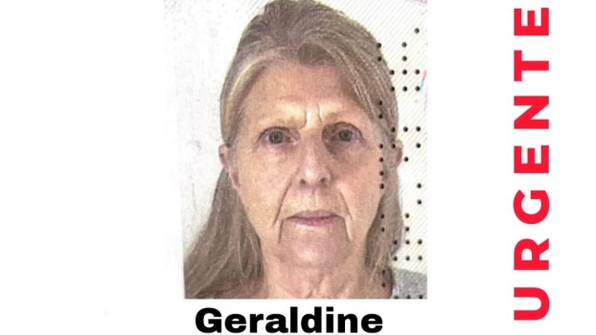 Geraldine, la mujer de 73 años, desapareció el pasado 17 de septiembre
