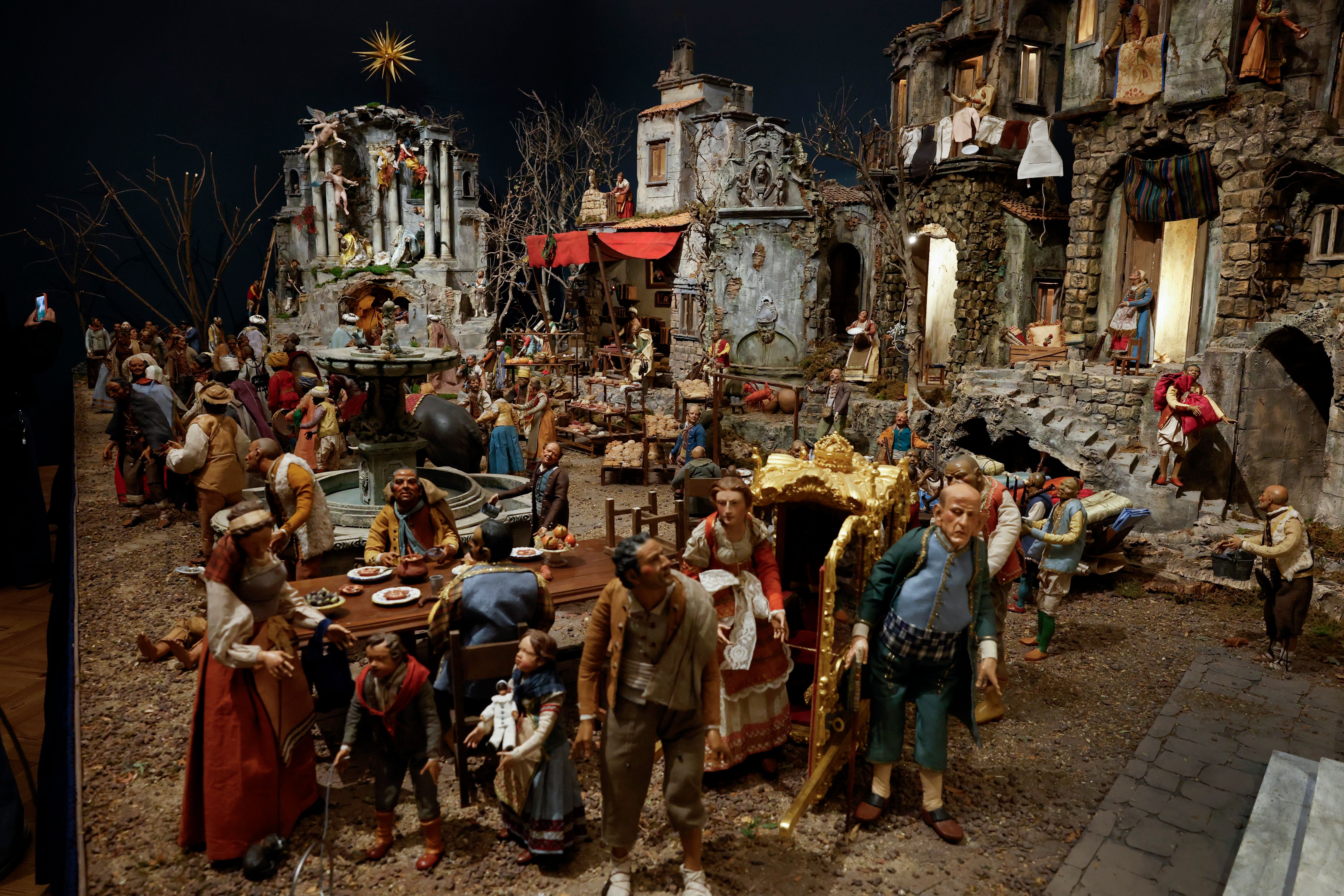 Parte del escenario del Belén del Príncipe del Palacio Real de Madrid
