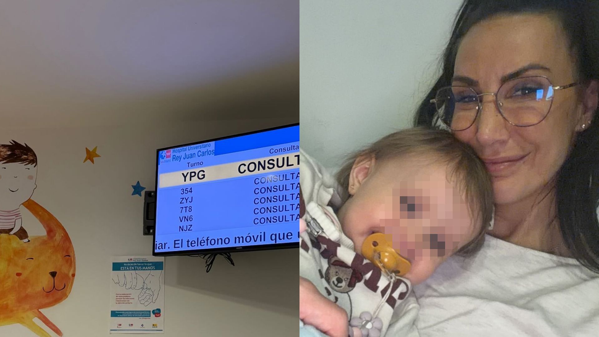 La foto de Fani Carbajo, en el hospital con su hija