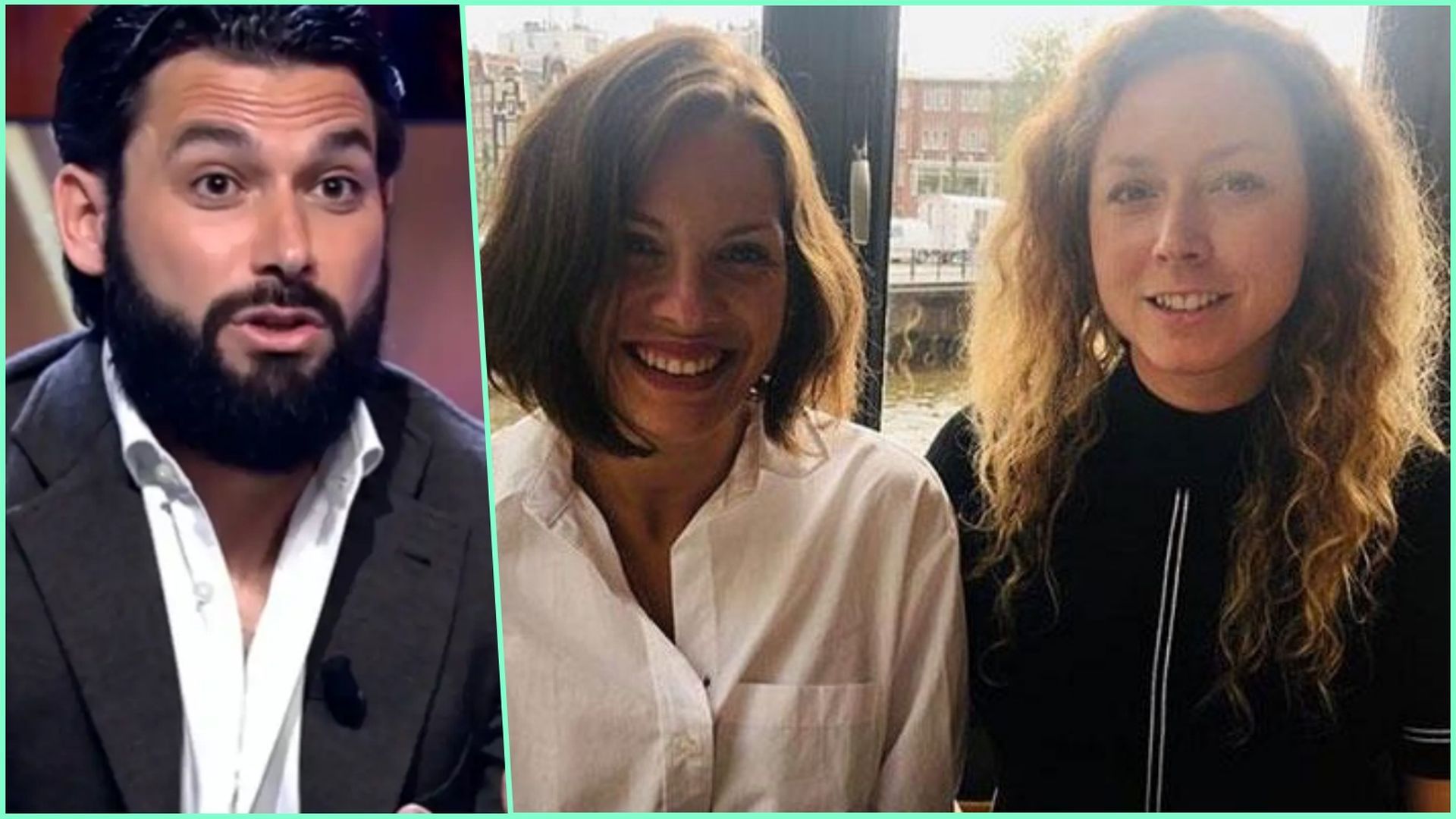 Montaje con Jota Peleteiro en De Viernes y Jessica Bueno y Marta Peleteiro en Amsterdam