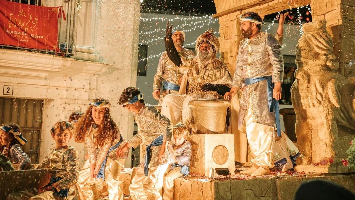 Rey Mago en la cabalgata de Higuera de la Sierra