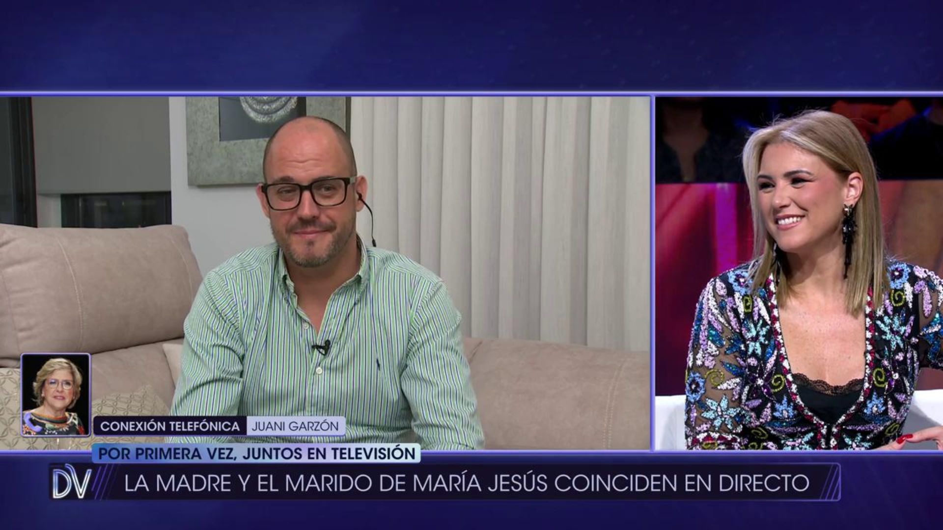 El marido y la madre de María Jesús Ruiz la sorprenden conectando en directo en '¡De viernes!'