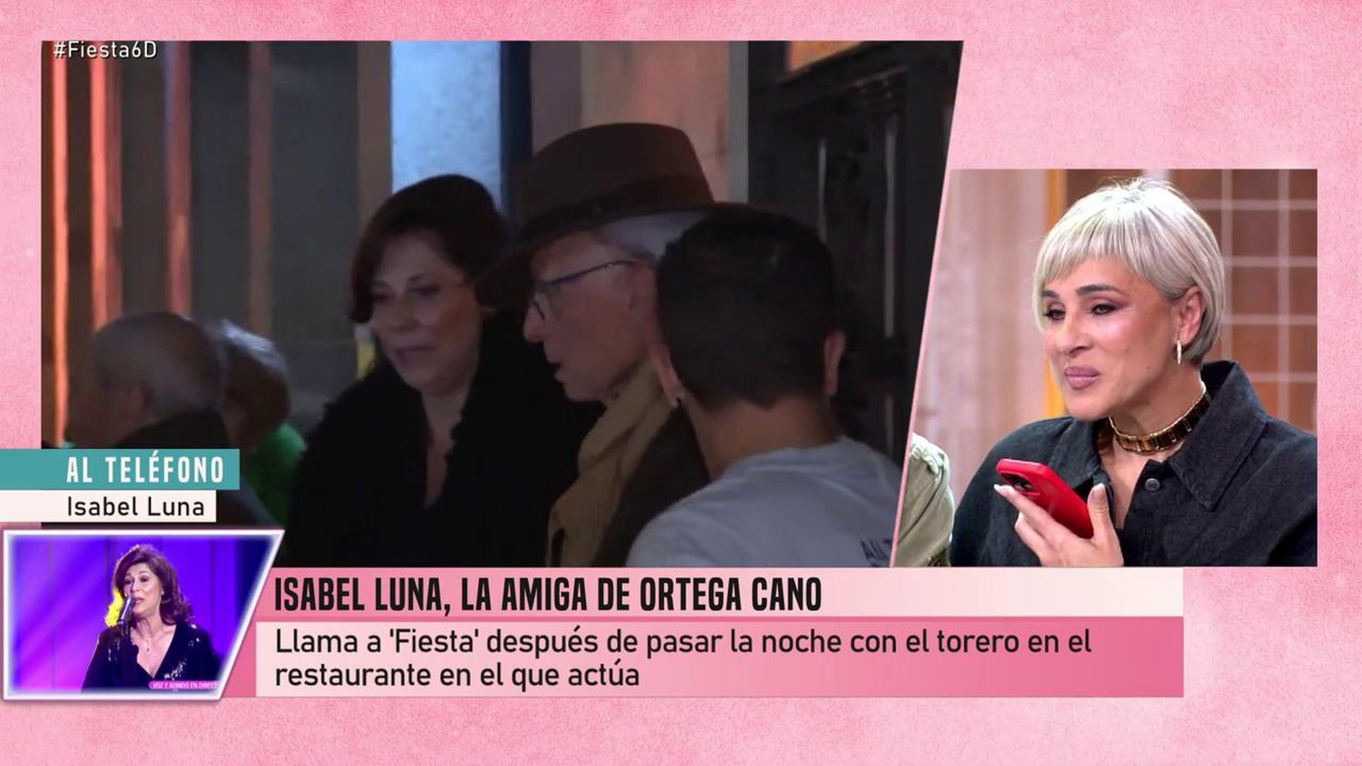 Isabel Luna entra en directo en 'Fiesta'