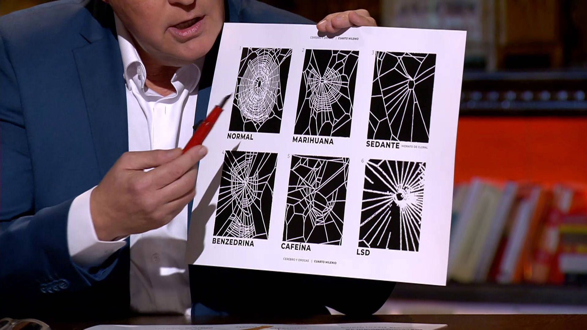 Telas de araña según las distintas drogas