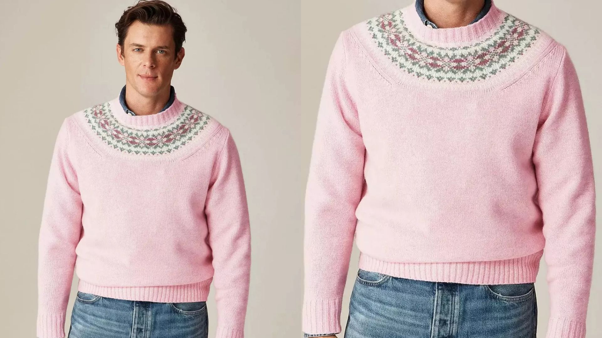 El jersey rosa para hombres de la marca J.Crew