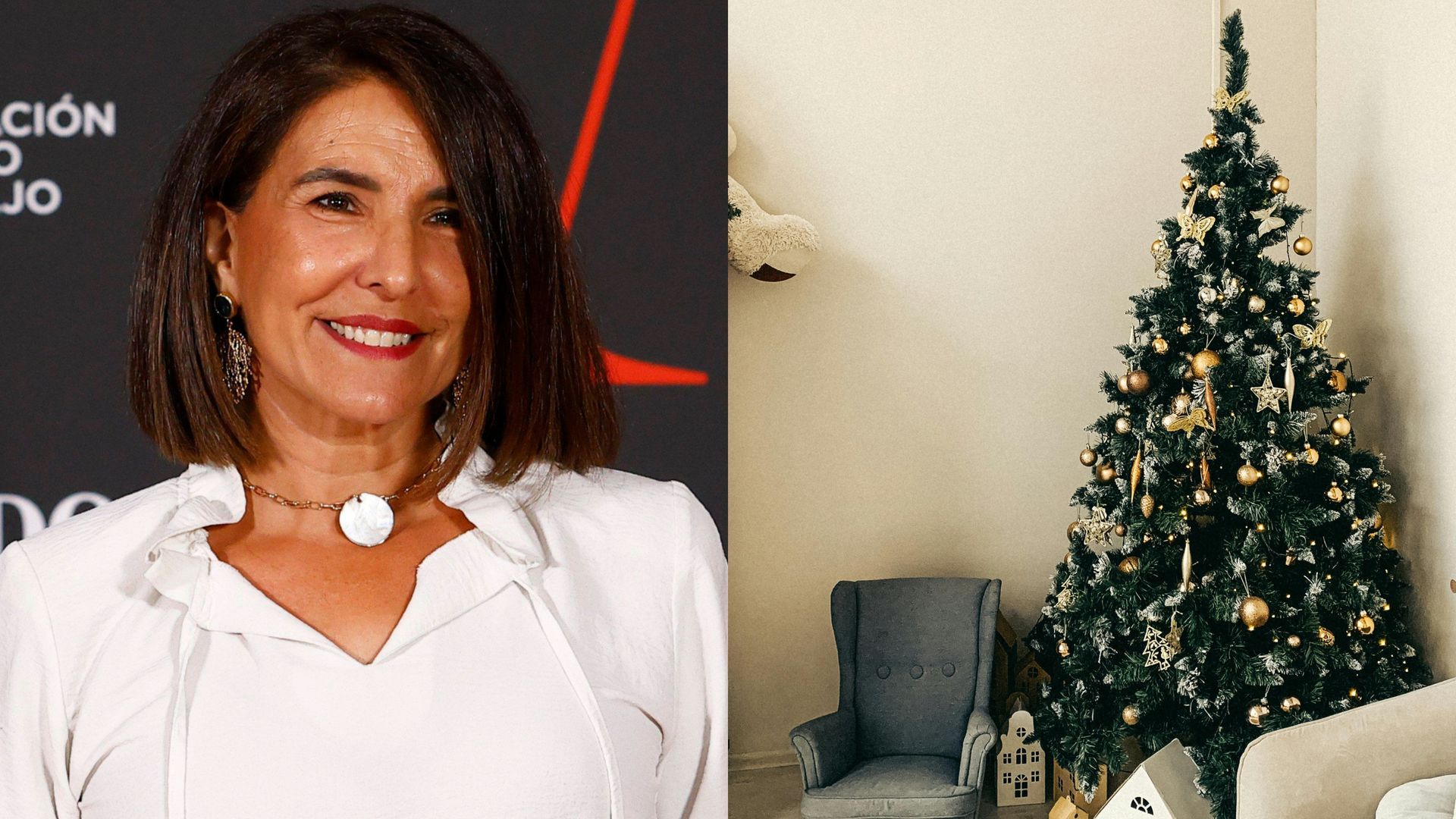 La Ordenatriz y un árbol de Navidad, en un montaje de fotos La Ordenatriz y un árbol de Navidad, en un montaje de fotos