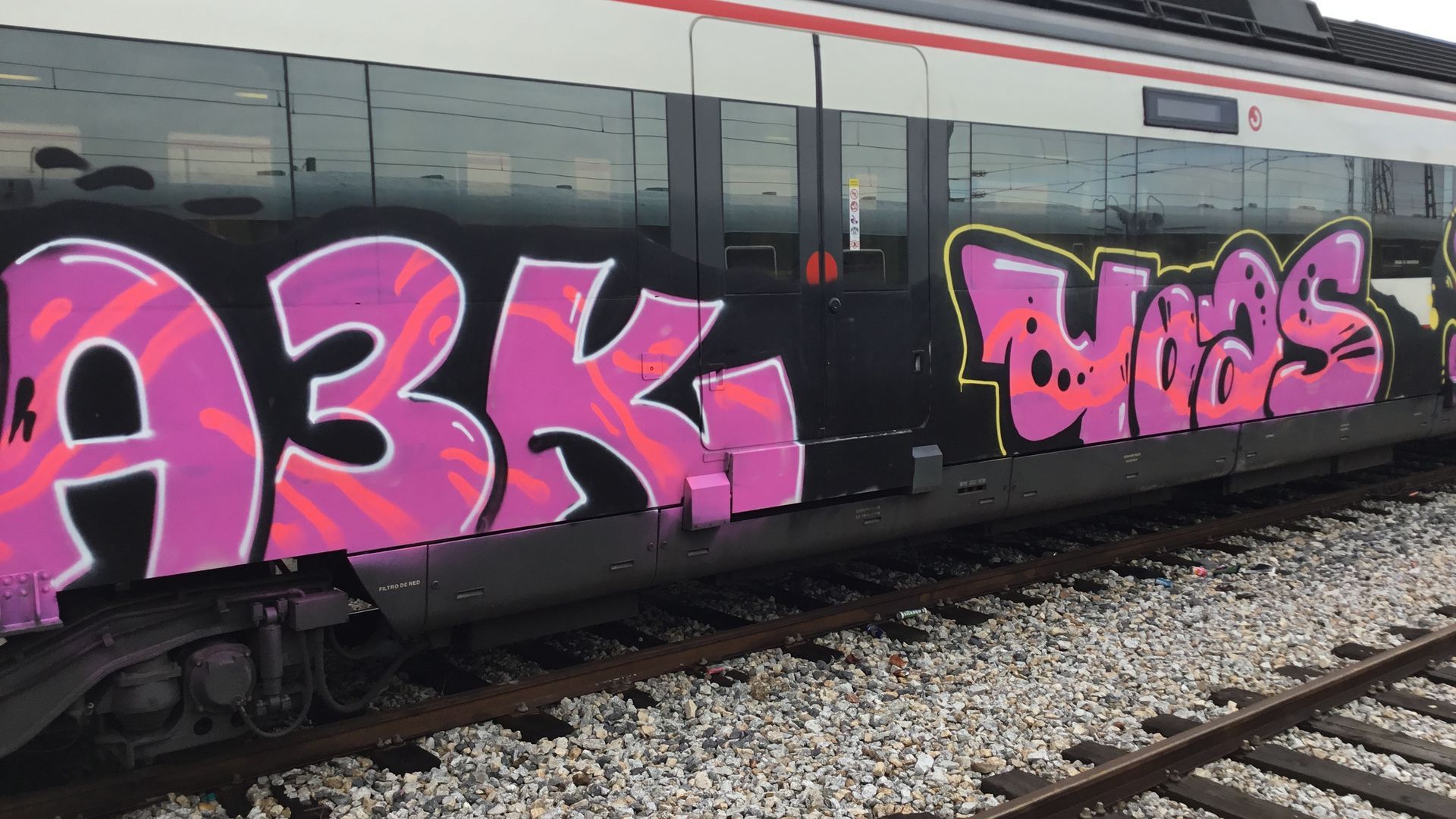 Tren con grafiti