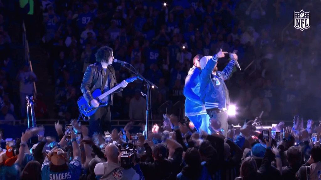El espectacular show del medio tiempo en el Lions – Packers de la NFL con Jack White y Eminem
