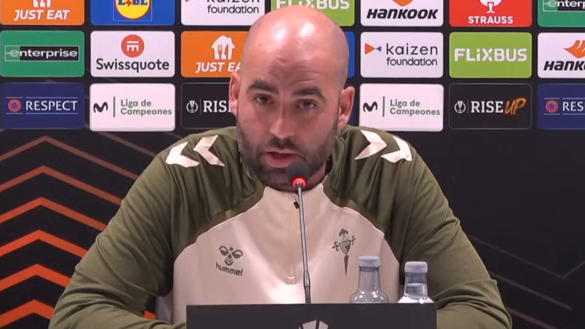 Claudio Giráldez en sala de prensa Claudio Giráldez en sala de prensa