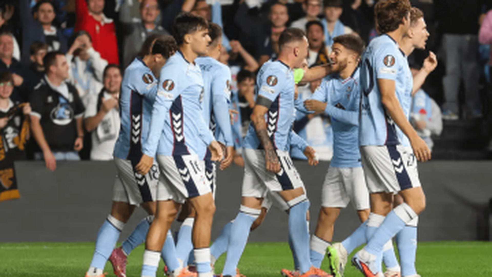 El Celta celebra un gol ante el Niza El Celta celebra un gol ante el Niza