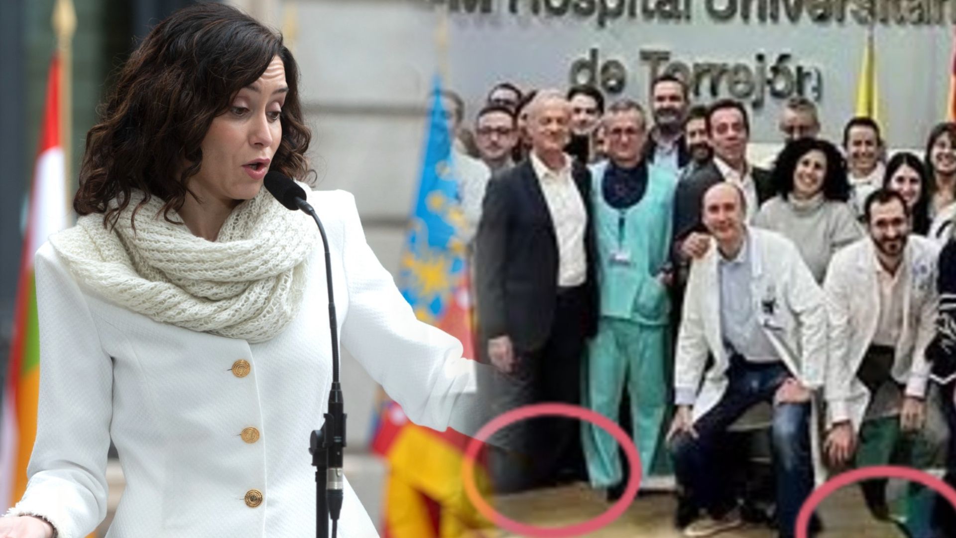 La polémica imagen de Isabel Díaz Ayuso para apoyar al Hospital de Torrejón: acusan a la presidenta de hacer un montaje
