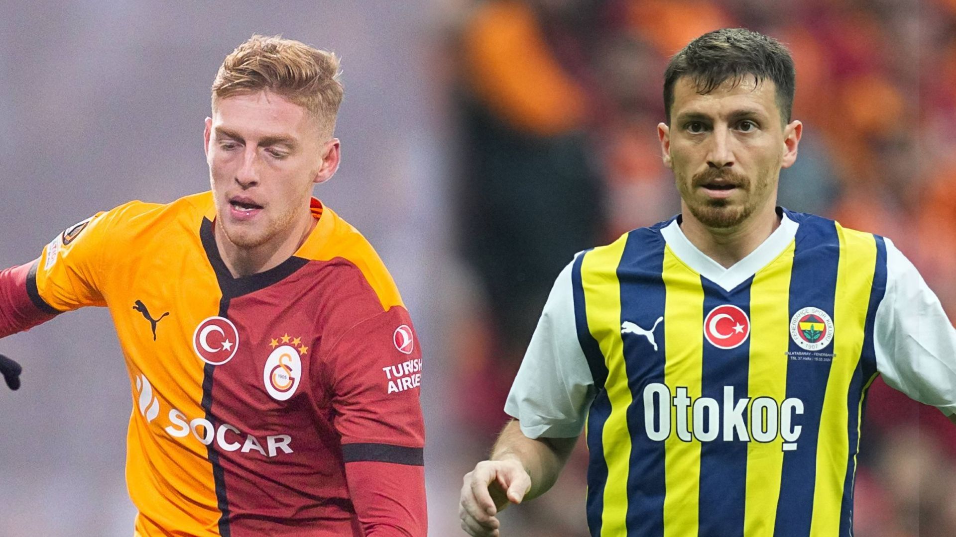 Metehan Baltaci, defensor del Galatasaray, y Mert Hakan Yandas, uno de los capitanes del Fenerbahce