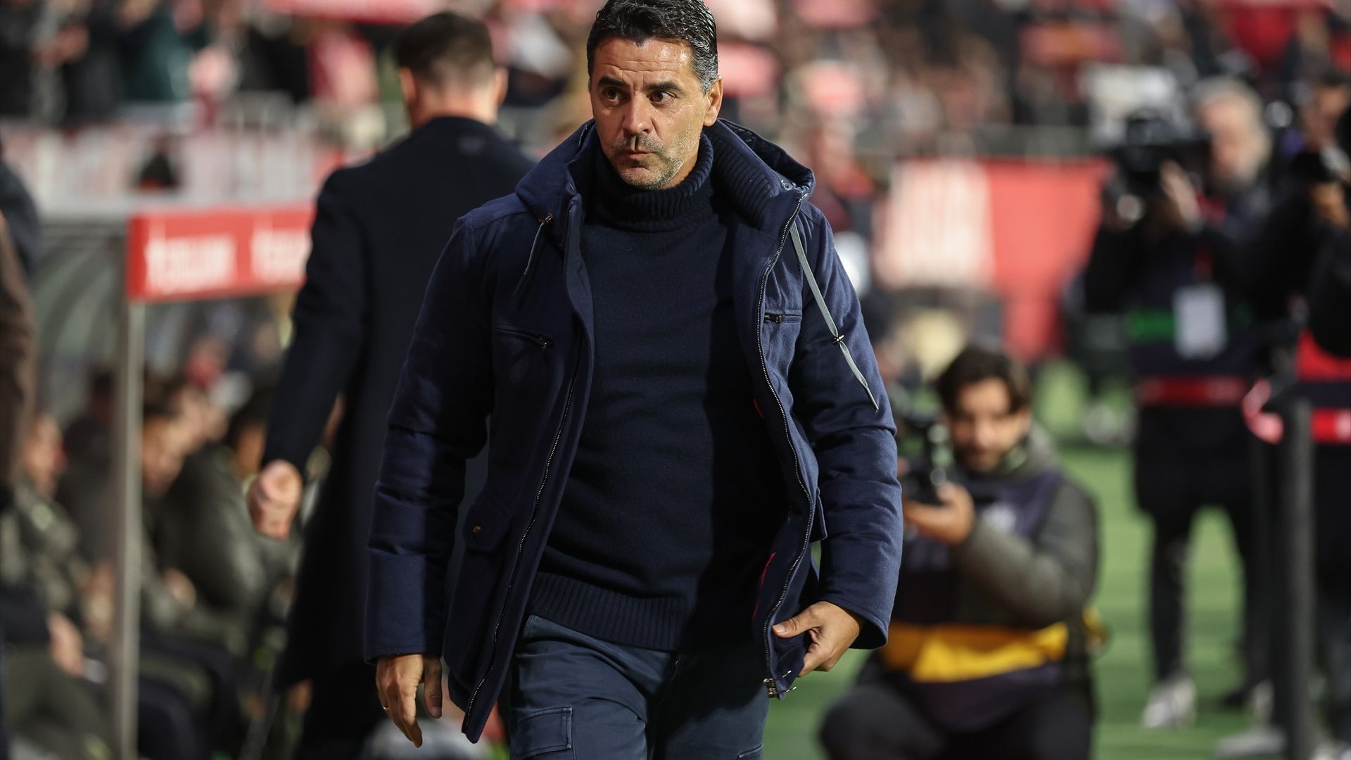 Míchel, en un partido del Girona