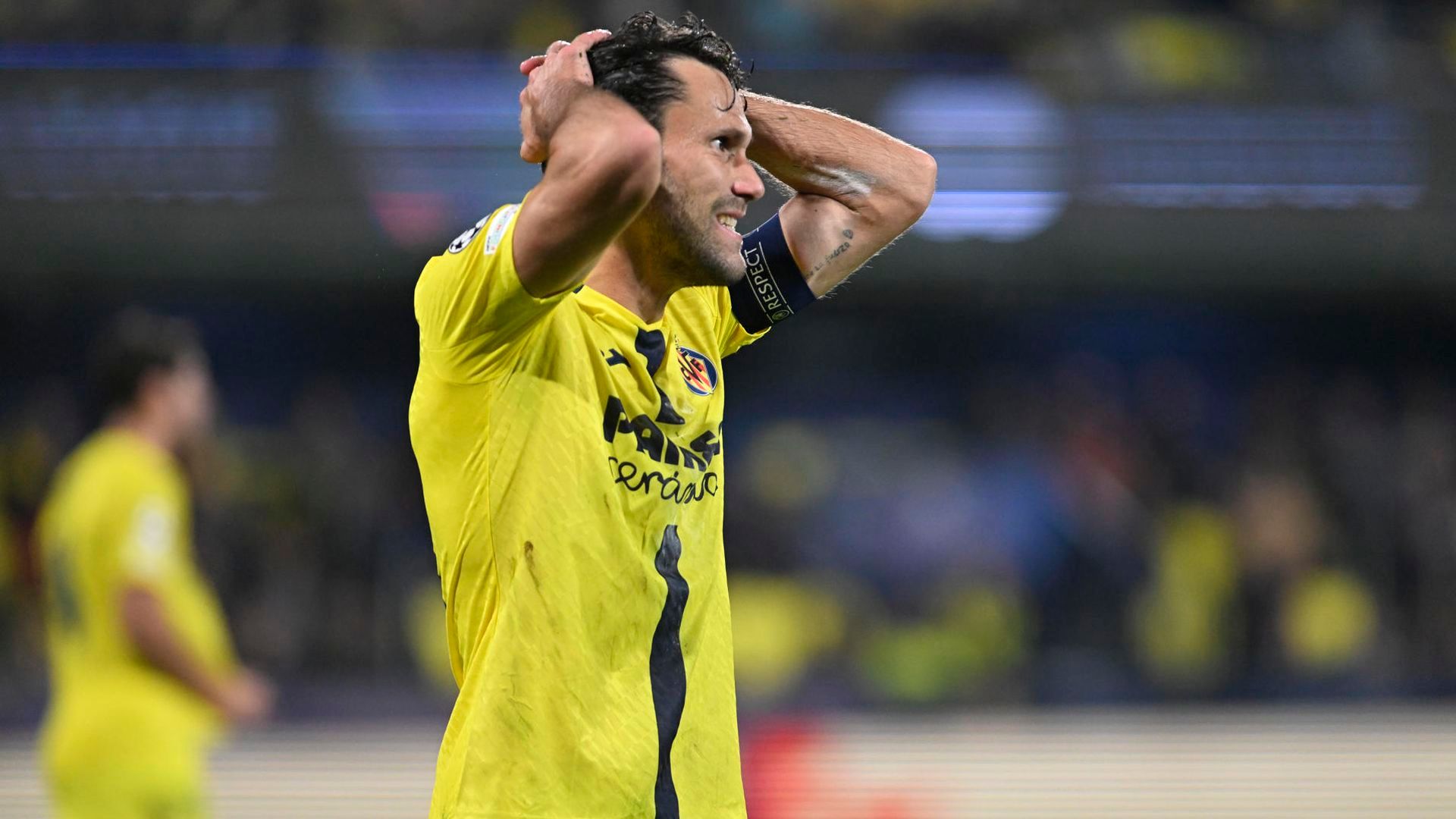 Pedraza durante el partido del Villarreal Pedraza durante el partido del Villarreal