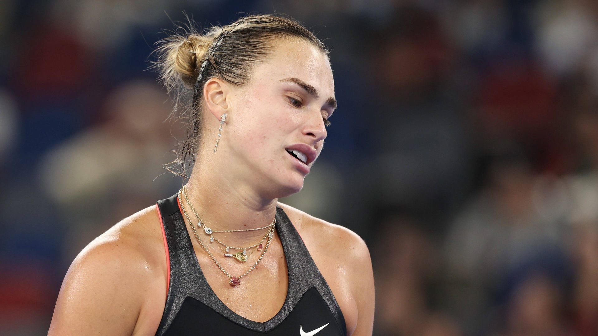 Sabalenka, en un partido de tenis Sabalenka, en un partido de tenis