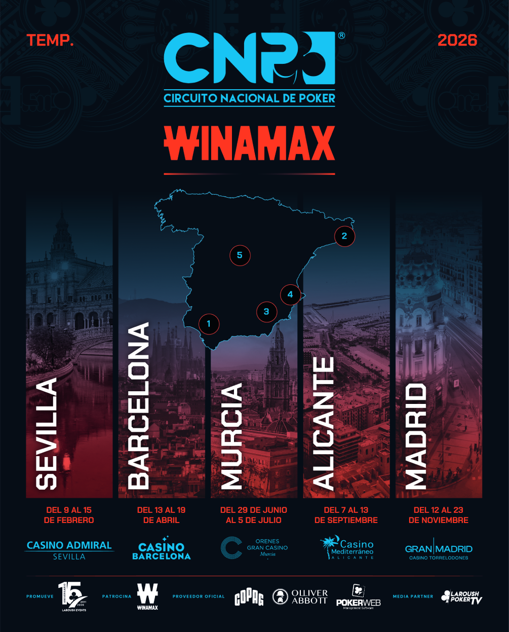 El calendario del CNP Winamax 2026