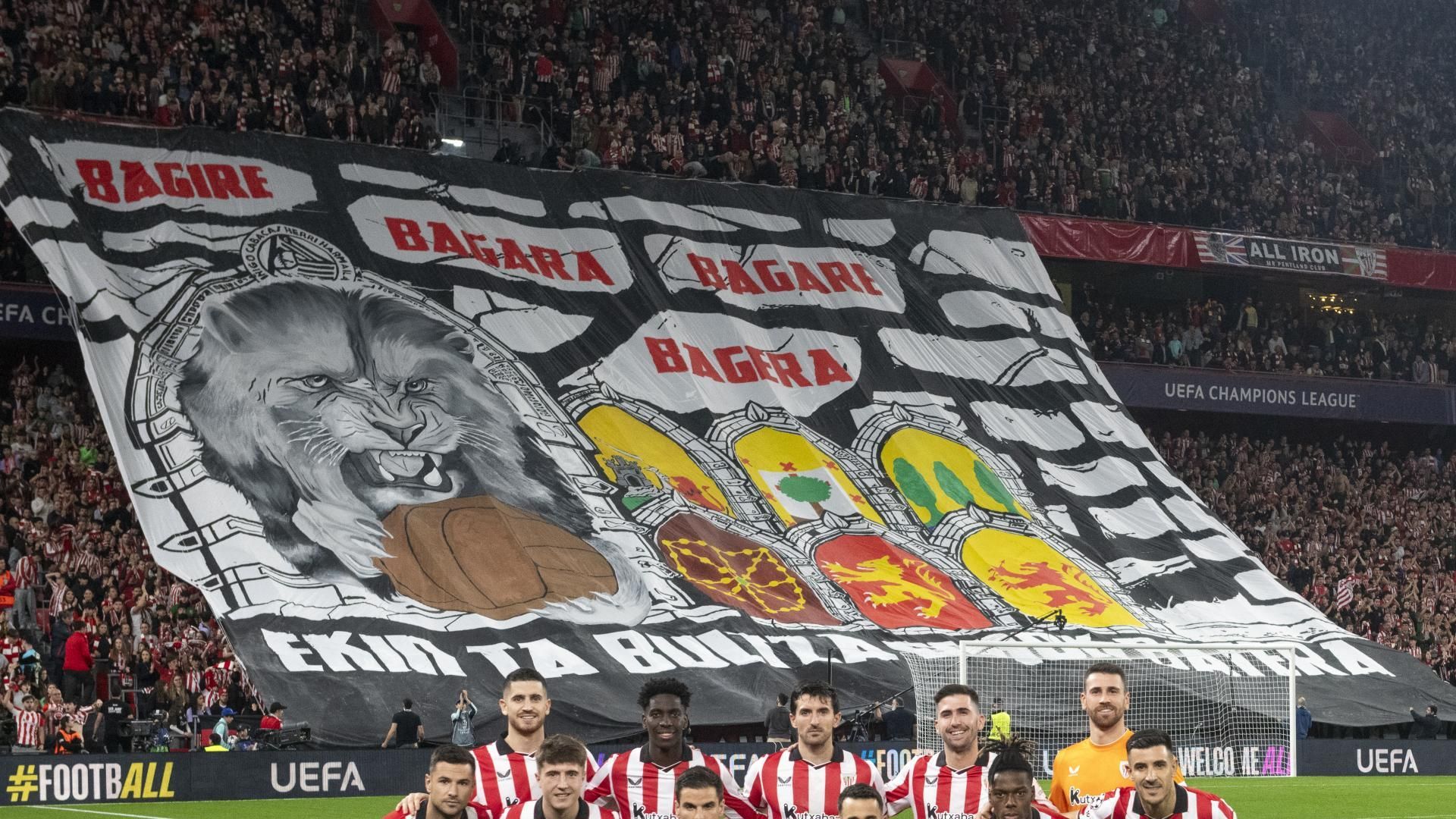 El once del Athletic Club ante el PSG galo en San Mamés.