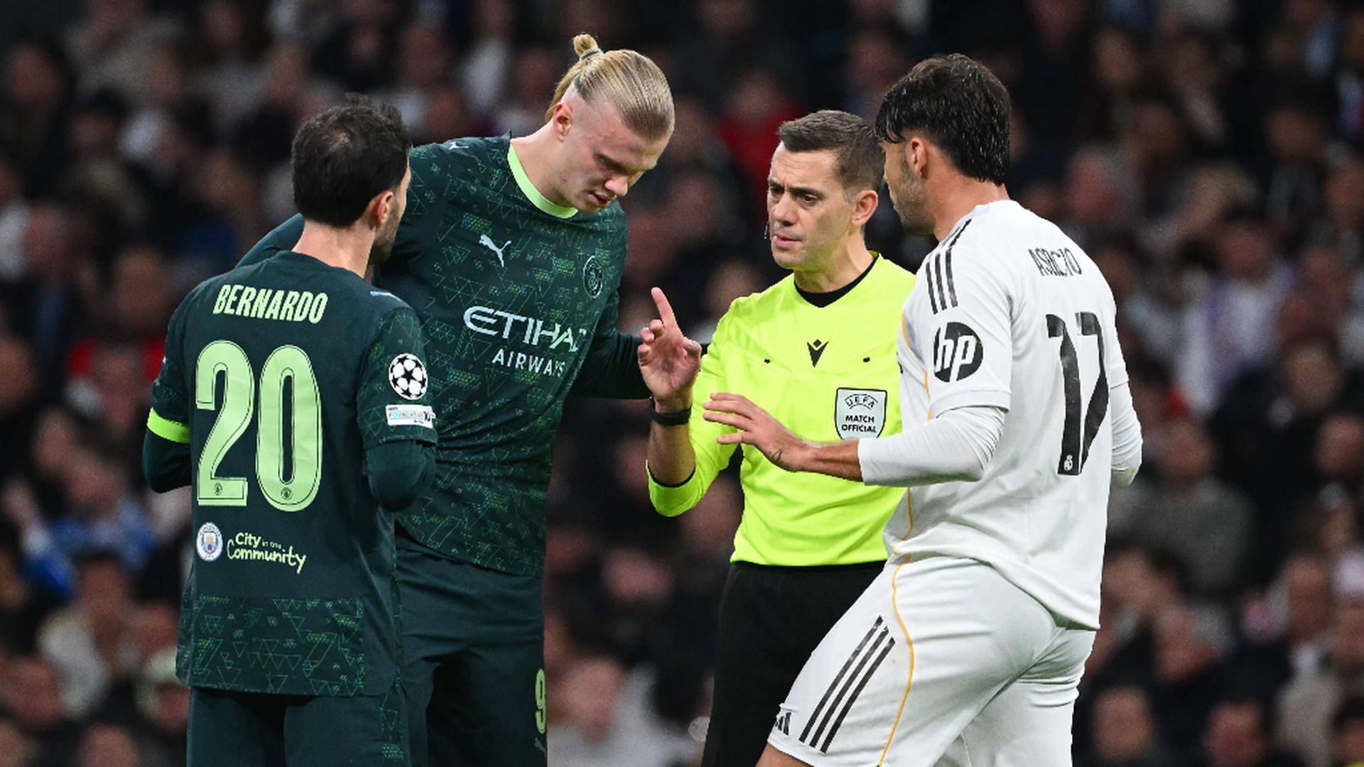 Erling Haaland, durante el Real Madrid-Manchester City