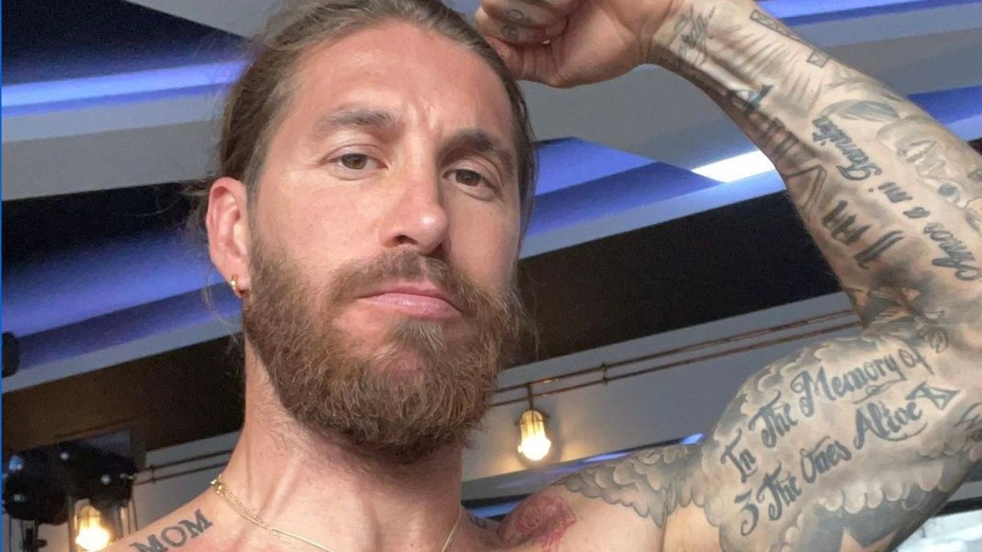 Sergio Ramos, en el vestuario 