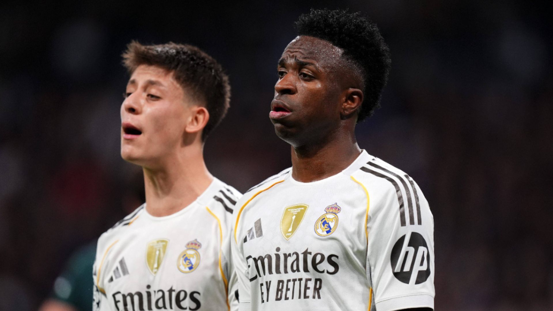 Vinicius y Arda Güler, durante el partido entre el Real Madrid y el Manchester City