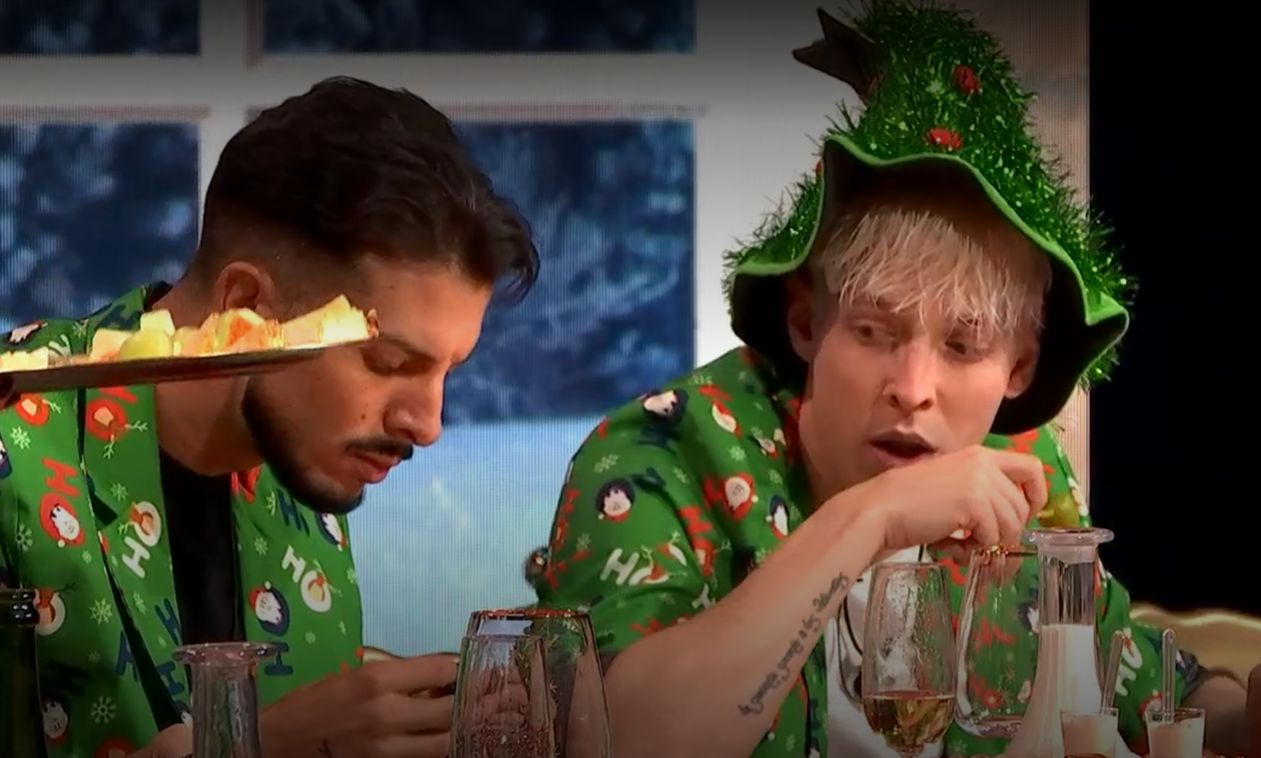 Cristian y Raúl, durante la cena Cristian y Raúl, durante la cena