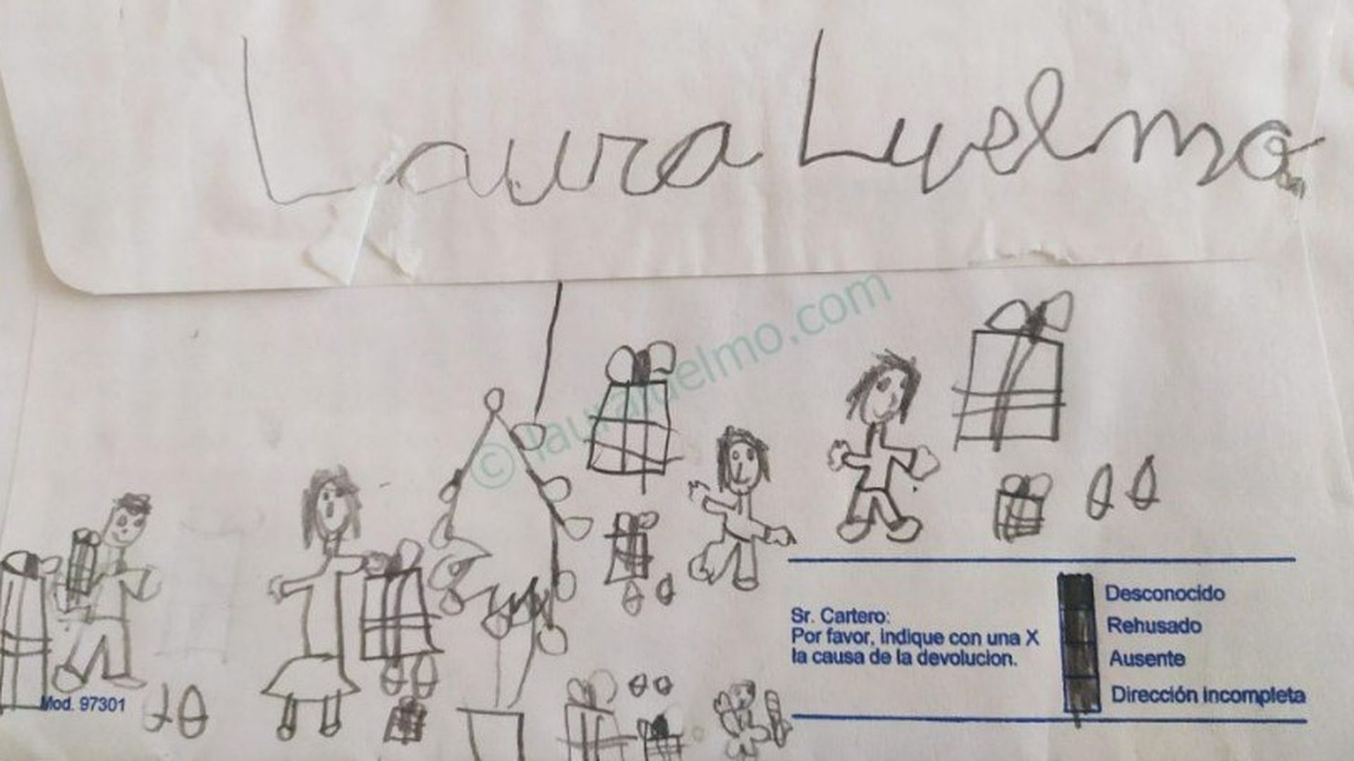 Dibujo infantil de Laura Luelmo sobre la Navidad