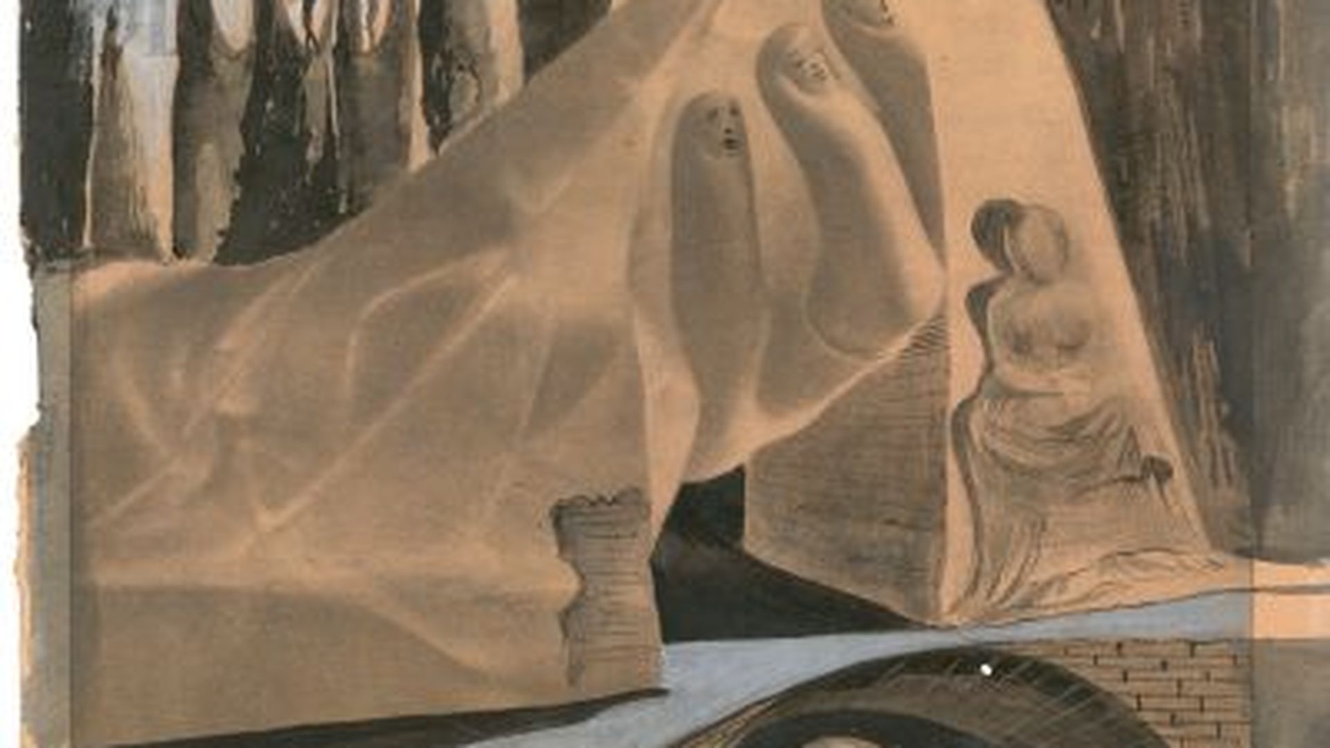 Diseño para "Destino" (colaboración con Walt Diney) ca.1946. Gouache sobre papel de Salvador Dalí