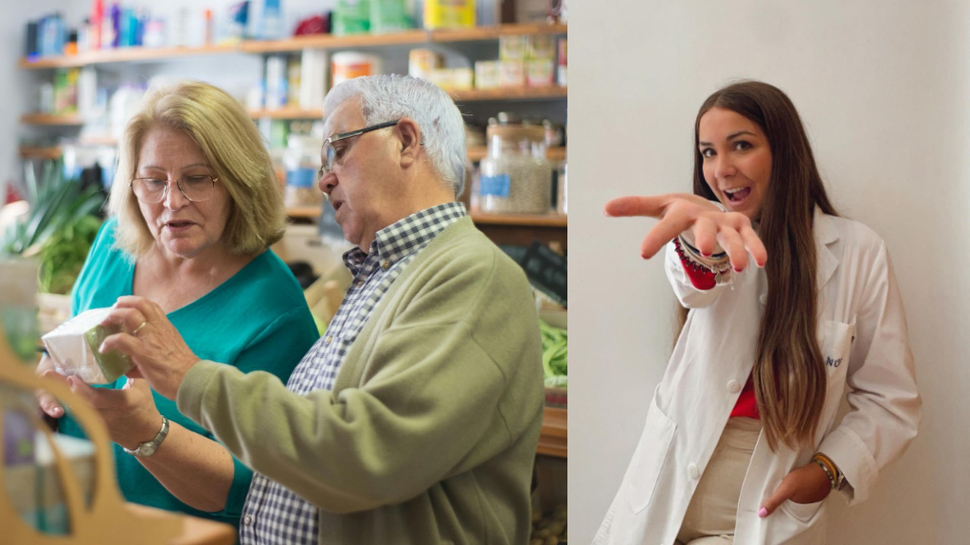 Dos personas mayores haciendo la compra Dos personas mayores haciendo la compra