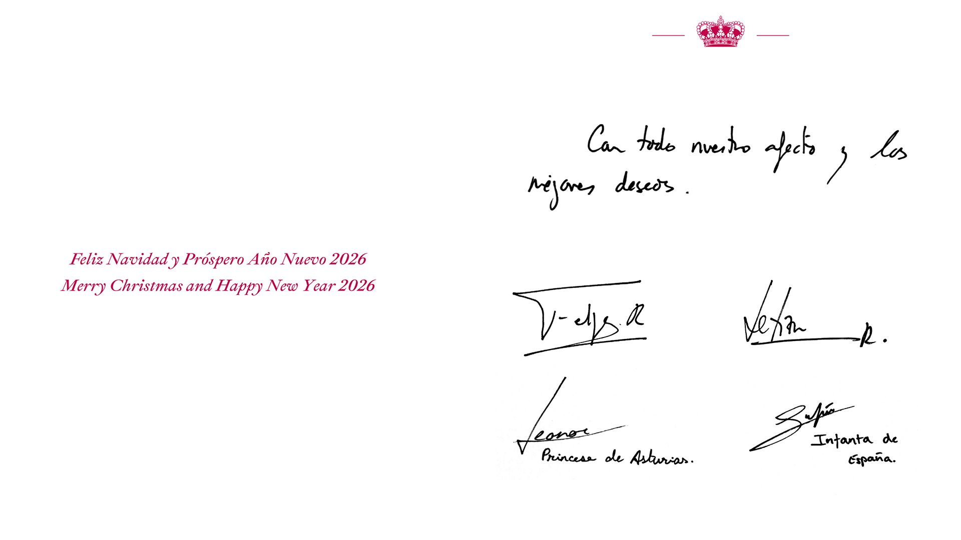 Felicitación navideña de los reyes