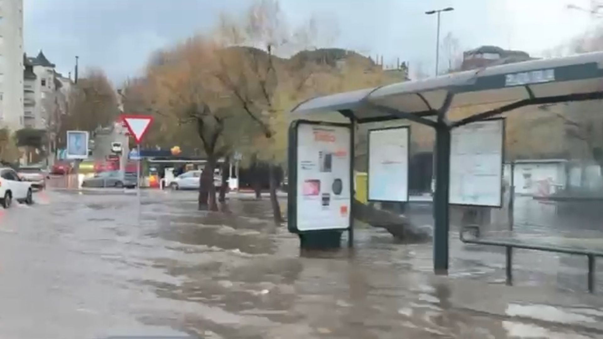 Inundaciones en la Plaza Italia de Santander