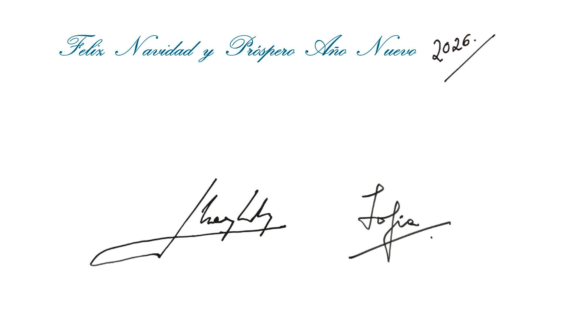 Las firmas de los eméritos en su christmas