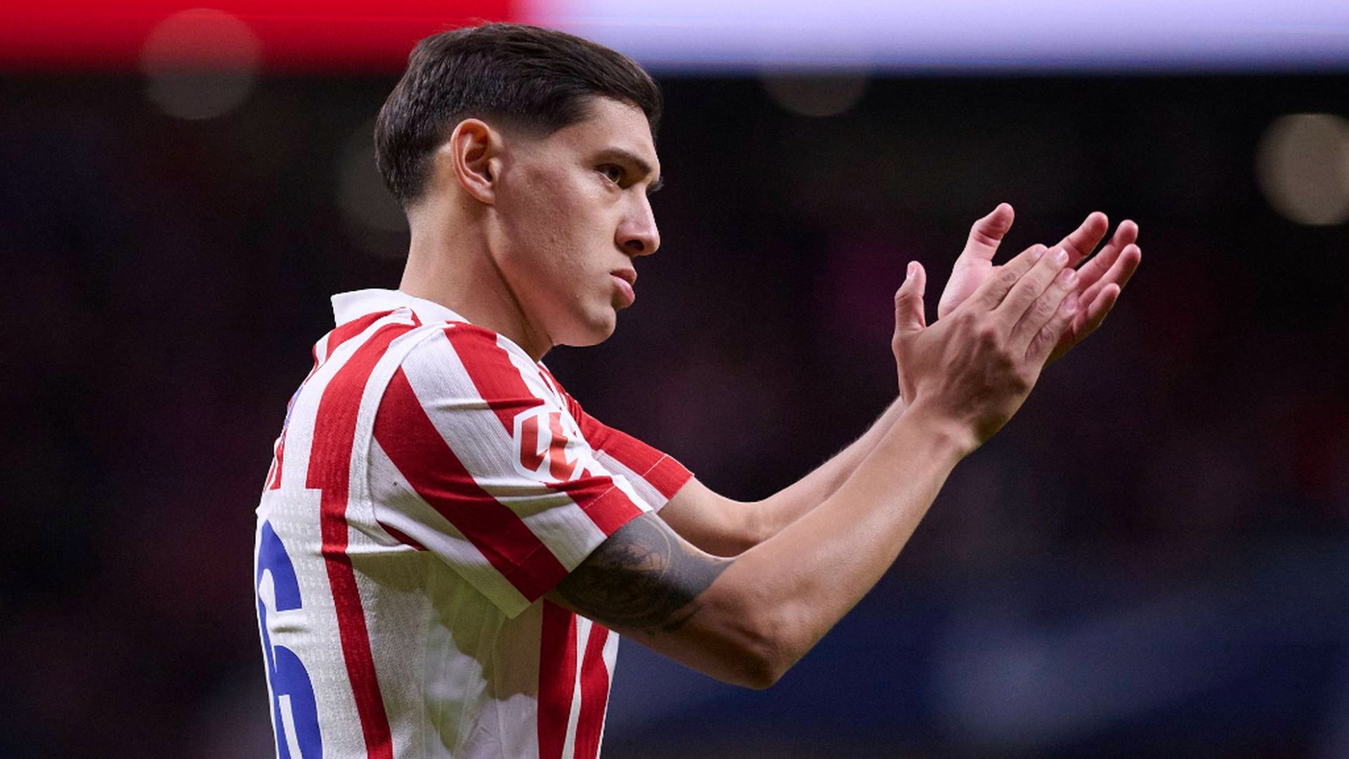 Nahuel Molina en un partido del Atlético de Madrid